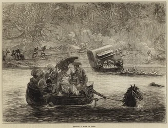 Flussüberquerung in Indien